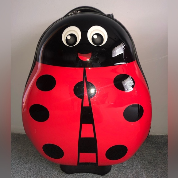 Red Ladybug matching suitcase and backpack - Picture 3 of 5